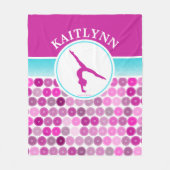 Retro Paarse cirkels Gymnastiek door Golly Girls Fleece Deken (Voorkant)