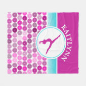 Retro Paarse cirkels Gymnastiek door Golly Girls Fleece Deken (Voorkant (Horizontaal))