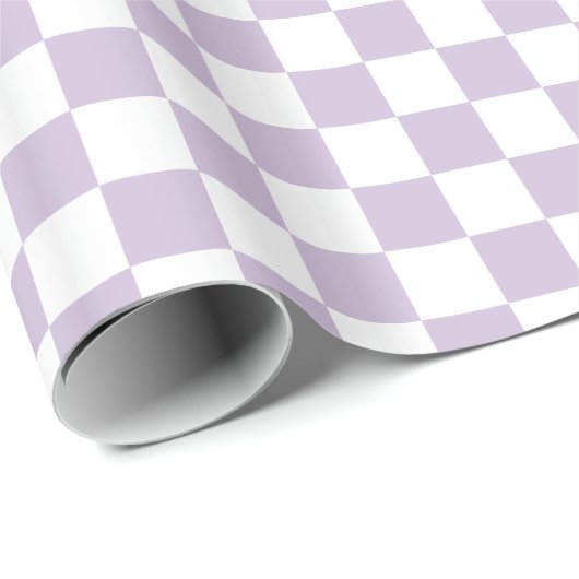 Retro Paarse controle Cadeaupapier (Rol Hoek)