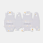 Retro Paarse Daisy 1e Verjaardagsfeestgunst Box Bedankdoosjes (Uitgevouwen)