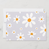 Retro Paarse Daisy Eerste Verjaardag Foto Uitnodig Kaart (Achterkant)