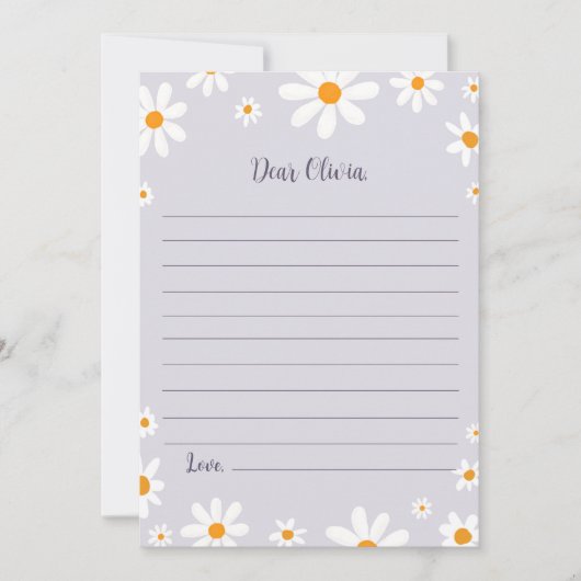 Retro Paarse Daisy Verjaardagsnoer Tijd Capsule Ka Bedankkaart (Voorkant)