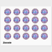 Retro Paarse Disco Bal PERSOONLIJK Ronde Sticker (Vel)