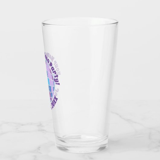 Retro Paarse Disco Ball PERSONALIZED Glas (Links)