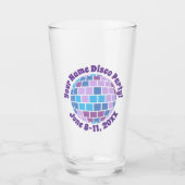 Retro Paarse Disco Ball PERSONALIZED Glas (Voorkant)