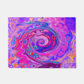 Retro Paarse en Oranje Abstracte Groovy Swirl Deurmat (Voorkant)