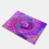 Retro Paarse en Oranje Abstracte Groovy Swirl Deurmat (Schuin)