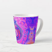 Retro Paarse en Oranje Abstracte Groovy Swirl Latte Mok (Rechterhoek)