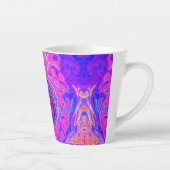 Retro Paarse en Oranje Abstracte Groovy Swirl Latte Mok (Rechts)