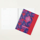Retro Paarse en roze bloemen Planner (Display)