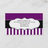 Retro Paarse en Witte stripte Visitekaartjes (Achterkant)