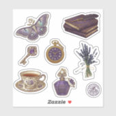 Retro Paarse Esthetische Sticker Sheet  (Vel)