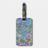 Retro Paarse, groene en blauwe wilde bloemen op Ro Bagagelabel (Achterkant verticaal)