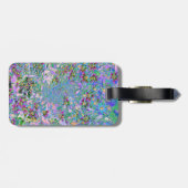 Retro Paarse, groene en blauwe wilde bloemen op Ro Bagagelabel (Achterkant horizontaal)