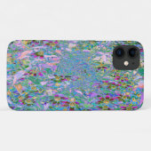 Retro Paarse, groene en blauwe wilde bloemen op Ro Case-Mate iPhone Case (Achterkant (horizontaal))