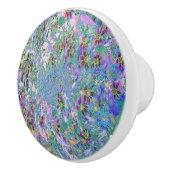 Retro Paarse, groene en blauwe wilde bloemen op Ro Keramische Knop (Rechts)