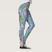 Retro Paarse, groene en blauwe wilde bloemen op Ro Leggings (Rechts)