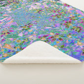 Retro Paarse, groene en blauwe wilde bloemen op Ro Sherpa Deken (3/4)