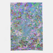 Retro Paarse, groene en blauwe wilde bloemen op Ro Theedoek (Verticaal)