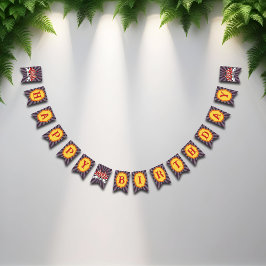 Retro Paarse Grote Top Cartoon Circus Bunting Bann Vlaggetjes