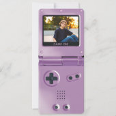 Retro Paarse Handheld Gaming II Verjaardag Kaart (Voorkant)