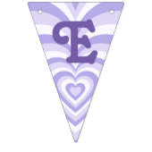 Retro Paarse Heart Party Bunting Banner (Derde vlag)