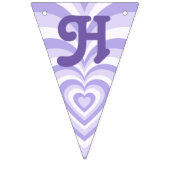 Retro Paarse Heart Party Bunting Banner (Tweede vlag)
