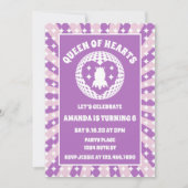 Retro Paarse koningin van het hart van de dag Kaart (Voorkant)