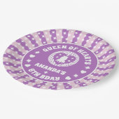 Retro Paarse koningin van het hart van de dag Papieren Bordje (Gekanteld)