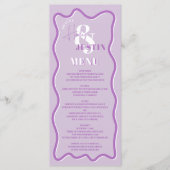 Retro paarse krommel wringt rond de golvende bruil menu (Voorkant)