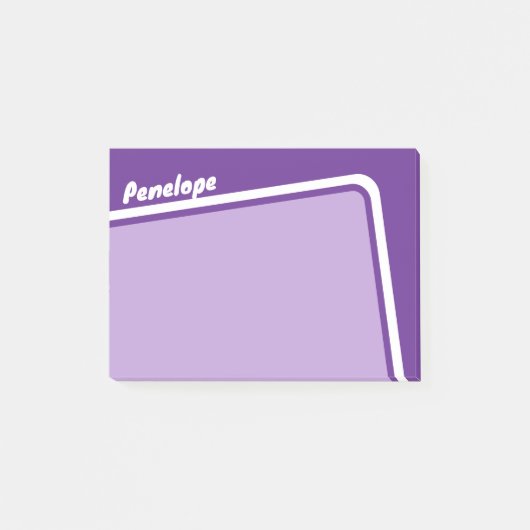 Retro Paarse Lavendel Hoekboog gepersonaliseerd Post-it® Notes (Voorkant)