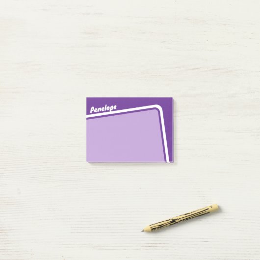 Retro Paarse Lavendel Hoekboog gepersonaliseerd Post-it® Notes (Op bureau)