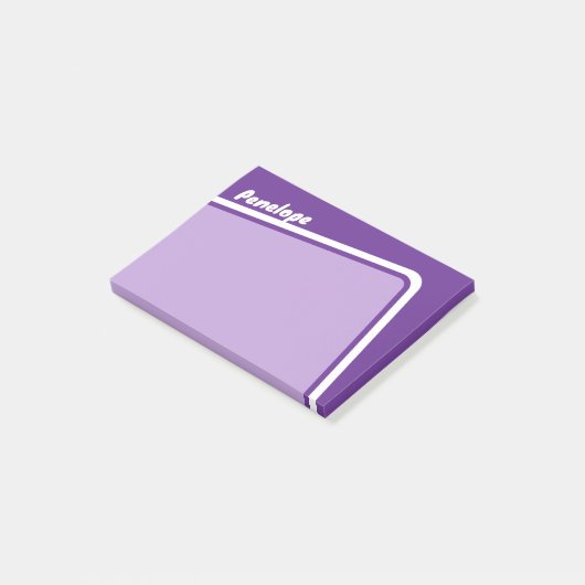 Retro Paarse Lavendel Hoekboog gepersonaliseerd Post-it® Notes (Schuin)