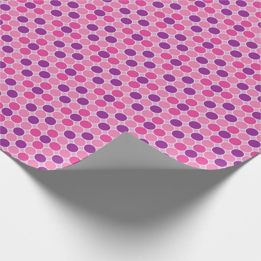 Retro Paarse Lila Stippen Cadeaupapier (Hoek)