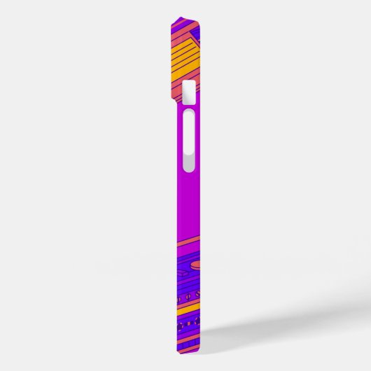 Retro Paarse mobiele telefoon Hoesje (Achterkant / Links)