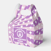 Retro Paarse Queen of Hearts verjaardagsfeestje Bedankdoosjes (Voorkant Zijde)