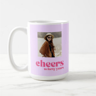 Retro Paarse & Roze, 40e verjaardag Koffiemok