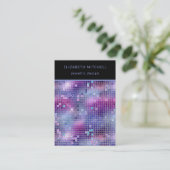 Retro Paarse Roze Blauwe Disco Oorbel Display Kaar Visitekaartje (Staand voorkant)