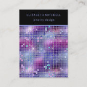 Retro Paarse Roze Blauwe Disco Oorbel Display Kaar Visitekaartje (Voorkant)