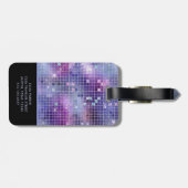 Retro Paarse Roze en Blauwe Disco Spiegel | Monogr Bagagelabel (Achterkant horizontaal)