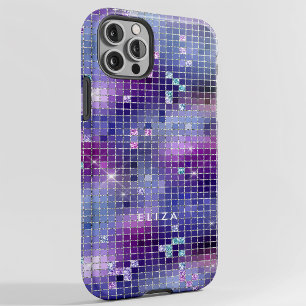 Retro Paarse Roze en Blauwe Disco Spiegel   Monogr Case-Mate iPhone 14 Hoesje