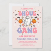 Retro Paarse Roze Ghoul Gang Halloween Verjaardag Kaart (Voorkant)