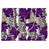 Retro, paarse rozen groot cadeauzakje (Voorkant)