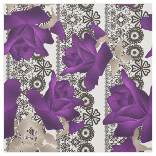 Retro, paarse rozen stof (Swatch)