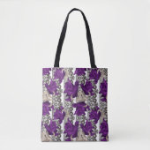 Retro, paarse rozen tote bag (Voorkant)