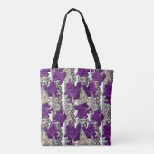 Retro, paarse rozen tote bag (Achterkant)