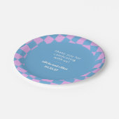 Retro Paarse Schachbrett Custom Koppels Bruiloft Papieren Bordje (Gekanteld)