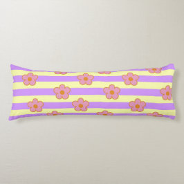 Retro  Paarse streep bloemmotief Lichaamskussen