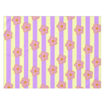 Retro  Paarse streep bloemmotief
