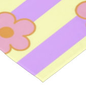 Retro  Paarse streep bloemmotief Tafelkleed (Gekanteld)
